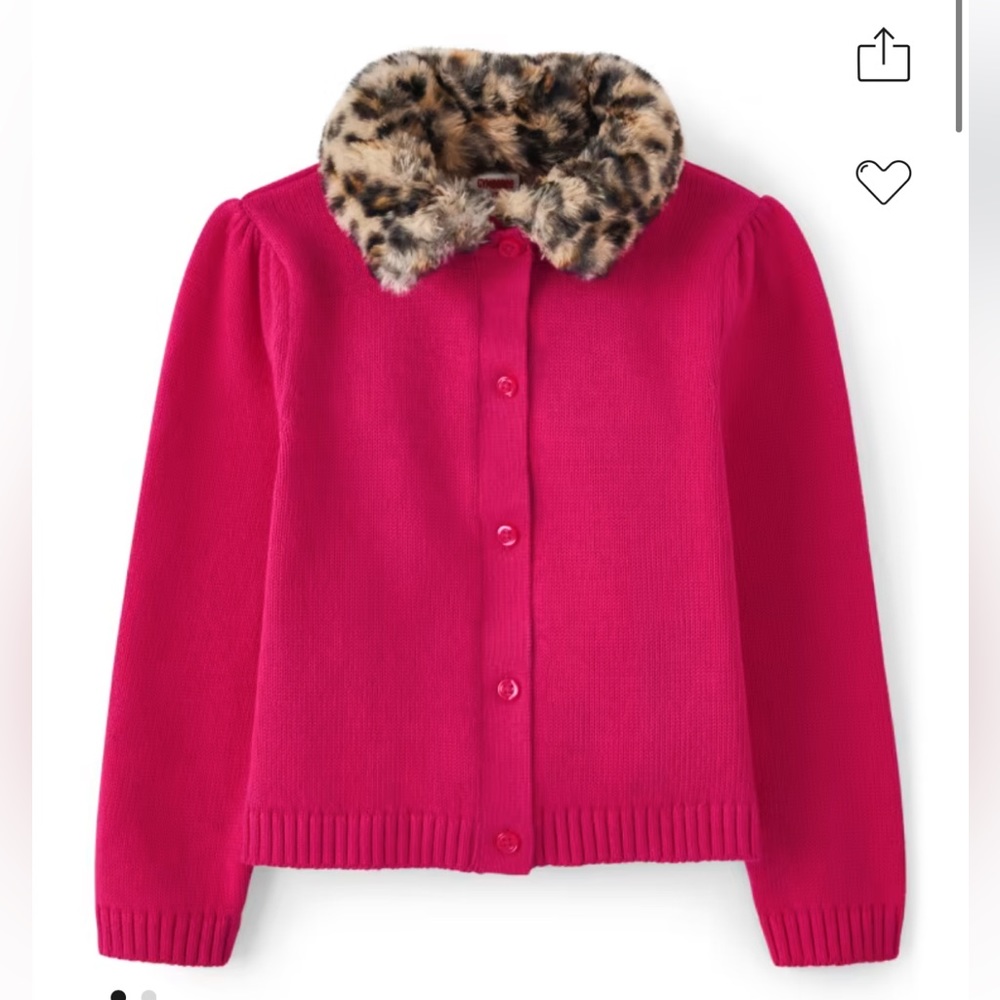 Gymboree Girls Faux Fur Pink Cardigan : 5t